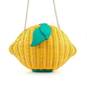 NWOT Kate Spade Lemon Wicker Crossbody/Clutch